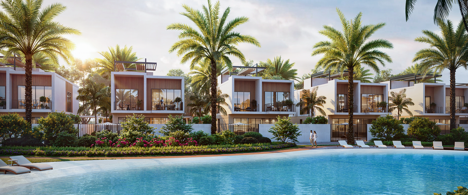 Luxury villas with crystal lagoon pool